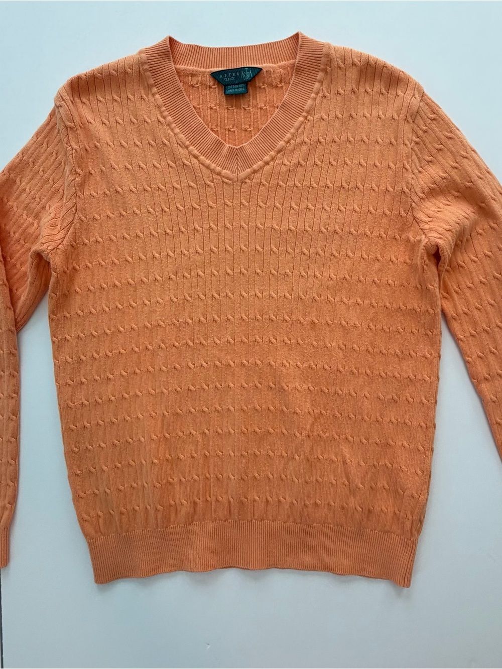 ASTRA Women's Scoop-Neck Sweater in Soft Peach-Large